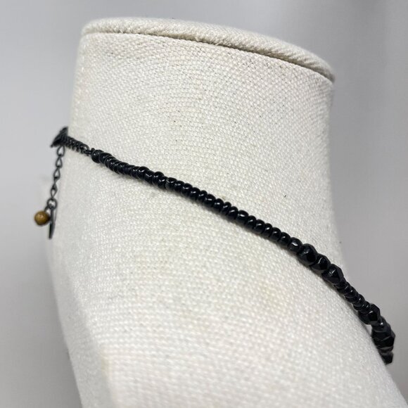 Liz‎ & Co Faceted Black Glass Necklace Goth Whimsigoth Dark Romance - Picture 8 of 10